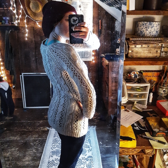 Oatmeal Cableknit Fishermans Alpaca A&F Sweater - Picture 10 of 11